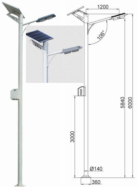 45W Silicon Solar LED Street Light