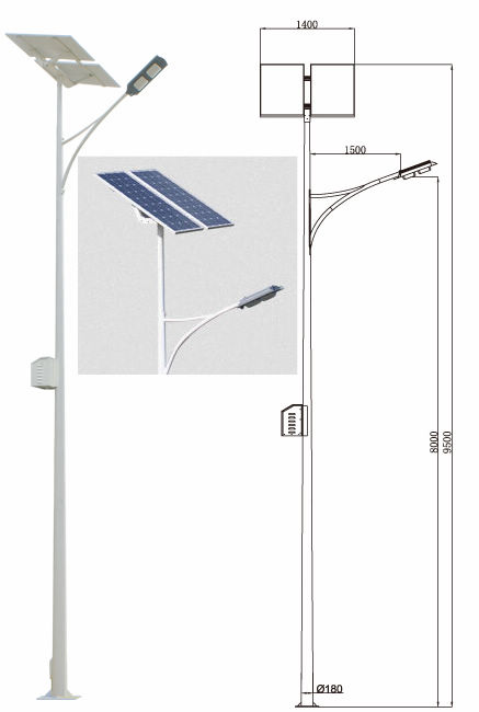 80W Silicon Solar LED Street Light